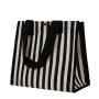 HR127 Folding Portable Shopping Bags Canvas Environmental Protection Waterproof Storage Bags Striped Storage Shoulder Handbag