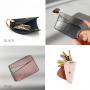 Luxury Leather Card Holder Keychain Custom RFID Leather Slim Card Holder Wallet with Key Holder Gift