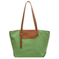 ZR434 Women's Bag Canvas Solid Color Stitching Fashion Working Comfortable Portable One Shoulder Female Girl Bag Shopping Bag