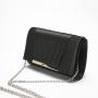 HR166 New Fashion Black Polyester Handbag Ladies Cross Body Luxury Clutch Bag Exquisite Show Evening Party Black Shoulder Bag