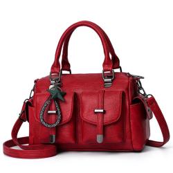 ZR548 New Fashion Women Handbag Simple PU Leather Zipper Shoulder Bag Female Texture Crossbody Polyester Cotton Dinner Bag