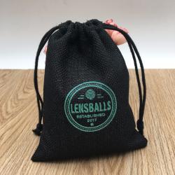 Black Burlap Drawstring Bag For Packaging