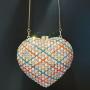 Wholesale Handmade luxury full rhinestones clutch bag purses heart shape evening bag crystal flower elegant handbags collection