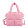 CHANGRONG Custom women lightweight waterproof Nylon Pink puffer tote bag quilted puffy handbag