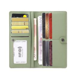 ZR577 RFID Women's Wallet Purse Trend Montage Horizontal Buckle Long Card Bag PU Business ID Wallet Card Holder Case Money Clip