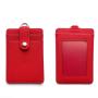 Business Leather Lanyard Card Holder Custom Saffiano Leather ID Card Holder Badge Holders for Men Women