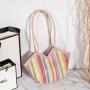 2024 Fashion Lady's Straw Bag Single Handle Cross Border Wholesale Vegetable Basket Handbag Irregular Shoulder Underarm Bag