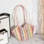 2024 Fashion Lady's Straw Bag Single Handle Cross Border Wholesale Vegetable Basket Handbag Irregular Shoulder Underarm Bag