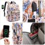 2023 LOVEVOOK New flower print college office business stylish usb computer rucksack 15.6inch travel women's laptop backpack