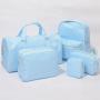 Stock Ice Blue S M L XL 4 Pieces No MOQ Nylon Waterproof Toiletry Bag Accessories Organizer Gifts Cosmetic Travel Makeup Bag