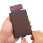 New Design Credit Card Leather Wallet Card Holder Minimalist Men Wallets Leather Metal Card Holder