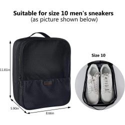 Gelory Women Men Travel Gym Portable Shoe Storage Pouch Shoe Packing Cubes Shoe Bags with Trolley Handle Strap
