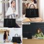 LOVEVOOK Laptop Bags for Women 15.6 inch Waterproof Quilted Work Tote Bag with Clutch Lightweight Computer Travel Shoulder Purse