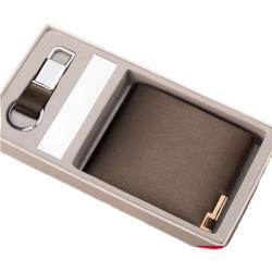 Leather Key Chain Wallet Gift Set for Men Custom Vegan PU Leather RFID Blocking Bifold Wallet
