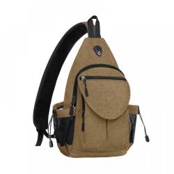 Brown Canvas Crossbody fANNY PACK bag Hiking sling Backpack