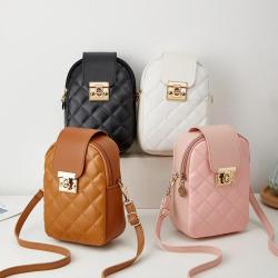 Hot Sale Women's PU Small Square Messenger Bag New Fashion Simple Single Shoulder Crossbody Phone Bags for Women Lady Purse