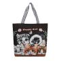 Gelory Wholesale Customize Print Women Shopping Tote Handbags Canvas Fully Sublimated Reusable Single Shoulder Shopper Bags