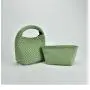 2024 New Braided Bag Fashion Bucket Bag Female Pu Candy Color Shoulder Handbag Trend Child Bag