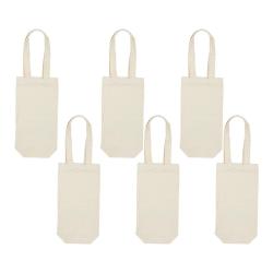 Gelory Wholesale Eco Friendly Cotton Tote Pouches Cotton Canvas Wine Bag Wine Bottle Handle Bags