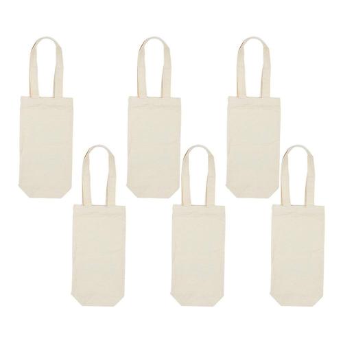 Gelory Wholesale Eco Friendly Cotton Tote Pouches Cotton Canvas Wine Bag Wine Bottle Handle Bags