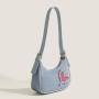 French Fairy Bag This Year Popular Denim Bag 2024 New French Niche Rhine-Diamond Underarm Bag Female Senior Sense