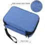 Blue Double Layer Travel Cosmetic Bag Case Makeup Organizer Bag with Handle Strap for Makeup