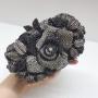Custom design  2024 black Flower hollow diamond evening banquet crystal bag women's handbag Clutch Purse