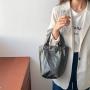 New Trendy and Fashionable Handbag High Grade Shiny Face Women's Bag, Large Capacity Soft PU Bucket Bag