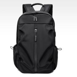 ZWY031 Men New Solid Color USB Charger Laptop Backpack Nylon Breathable Waterproof Backpack Daily Business Outdoor Travel Bag