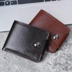 Men's Wallet Multi-card Leisure Men's Purse Short New Ticket Clip Coin Purse Double Line Card Case Money Clip Wholesale