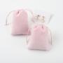 Custom Emboss Logo Velvet Earring Ring Jewelry Drawstring Pouch Small Pink Eyelash Brush Cosmetic Velvet Bag