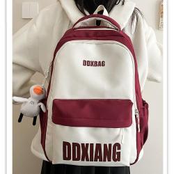 HR763 School Boys' and Girls' Backpack Travel Fresh Shoulder Bag Laptop Backpack Contrasting Colors Letters Students' Schoolbag
