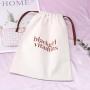 Custom Logo Printing White Cotton Twill Drawstring Bag For Hat Shoes Underwear Luxury Cotton Gift Dust Pouch