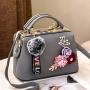 New Fashion Simulation Flower Box Stylish One Shoulder Diagonal Bag Pure Color PU Leather Handbag With Zipper