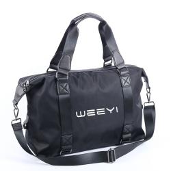 CHANGRONG Custom Black Nylon Overnight Crossbody Bag Sports Travel Duffel Bag for Women Men