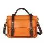 2024 Custom Vegetable Tanned Genuine Leather Satchel Bag For Women Retro Handbag