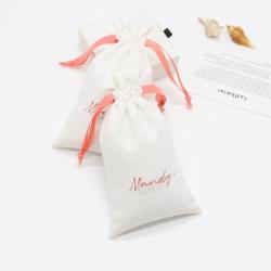 Luxury Cotton Linen Gift Skincare Product Makeup Pouch Drawstring Muslin Cotton Cosmetic Gift Bag