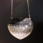 New arrival custom heart-shaped color-changing luxury rhinestone unique purse evening clutch bag Ladies Crystal Purse