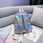 Holographic rainbow fashion school bags backpack custom laser ita bag with clear pocket