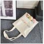 Custom Canvas Women's Bag Embroidery Zipper 0ne-shoulder Doll Bag Tote Bag Niche Design Logo PVC Transparent Window