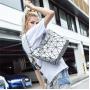 Luxury Designer Geometric Lattice Luminous Women Bags Handbags Holographic Reflective Purses for Women