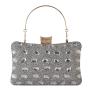 New arrival lady evening hand bag ladies trendy gold chain rhinestone clutch bag women evening bag 2024