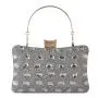 New arrival lady evening hand bag ladies trendy gold chain rhinestone clutch bag women evening bag 2024