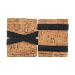 Fashion cork products card holder wallet rfid vegan cork magic wallet card holder with elastic band