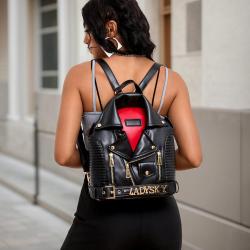 ladysky Top product fashion Unique collar ladies backpack for girls top selling quality PU women's handbag bag factory 26 cm