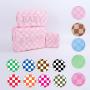 Factory Custom Cosmetic Bag Travel Makeup Organizer Nylon Zipper Pouch 4 Sizes Checked Toiletry Bag Checkered Print Make up Bags