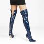 2021 Fashion Design Autumn Stiletto Heels Patent Leather Back Zipper Sexy Pointed Toe Over The Knee Thigh High Boots For Women