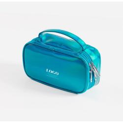 Custom Made Portable Handheld Toiletries Pu Leather Make Up Bag Portable Daily Cosmetic Bags For Women
