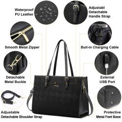 LOVEVOOK Fashion 2pcs Tote Handbag Ladies travel Shoulder Bag with clutch Purse Business Work Briefcase Laptop Bag Women