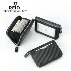 RFID Safe Men's Microfiber Leather Accordion Wallets Anti-Theft Short Wallet Credit Card Purse Holder Wallets For man